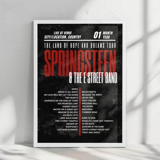 Bruce Springsteen Setlist Poster - Anfield, Liverpool - June 4th, 2025