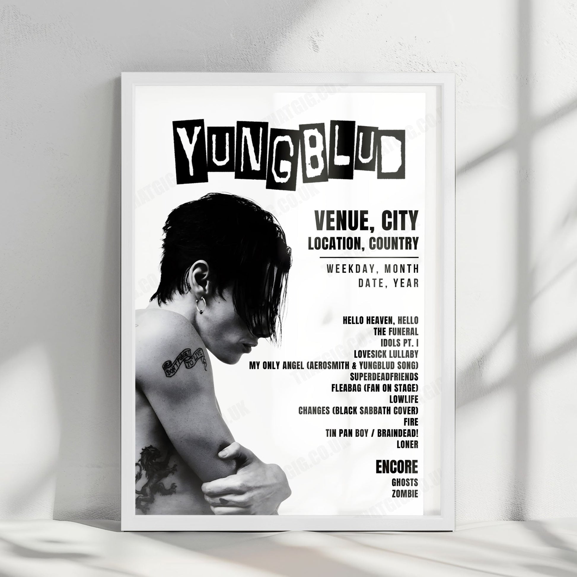 YUNGBLUD Setlist Poster - Luxor, Cologne - June 5th, 2023