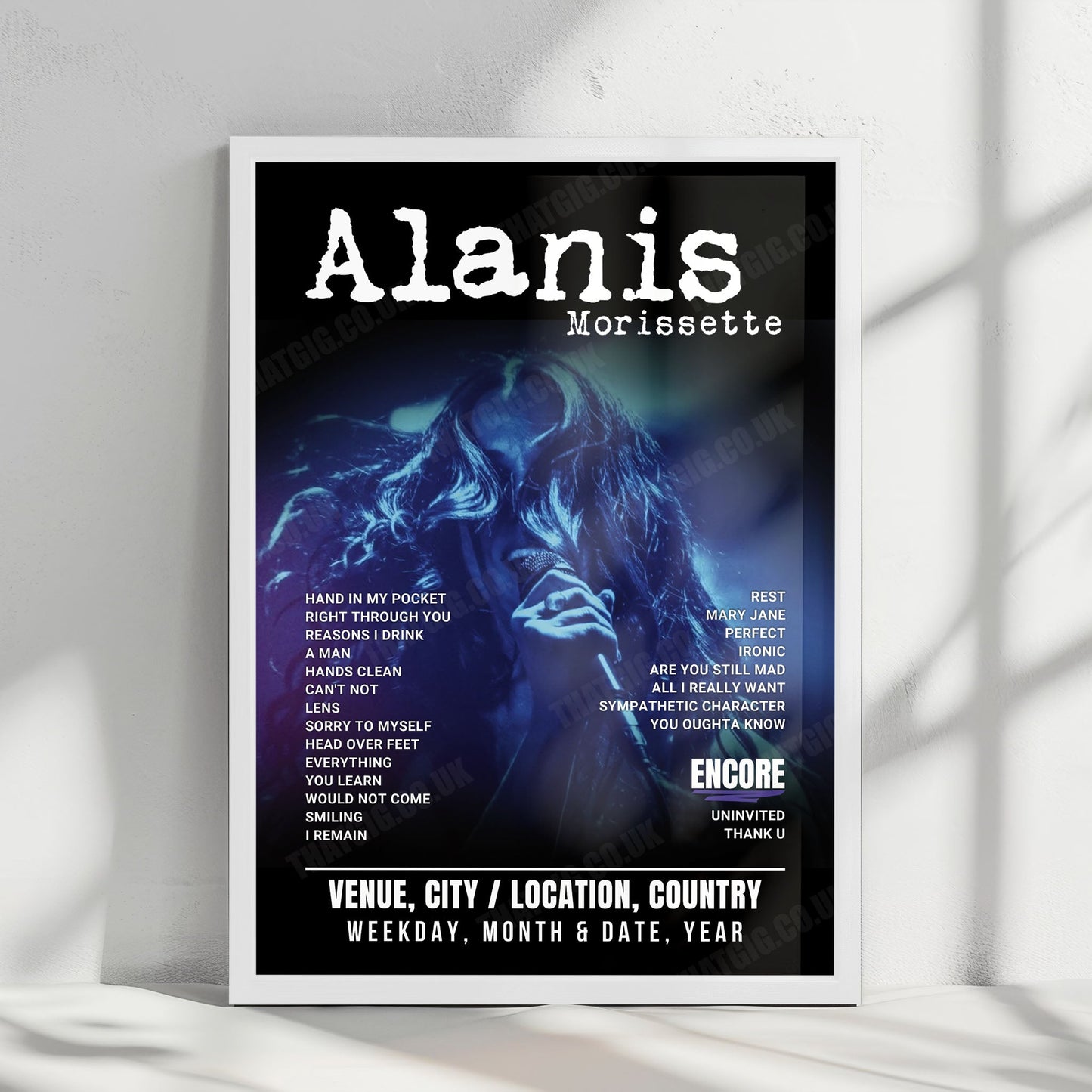 Alanis Morissette Setlist Poster - The Kelly Clarkson Show, New York - October 19th, 2023