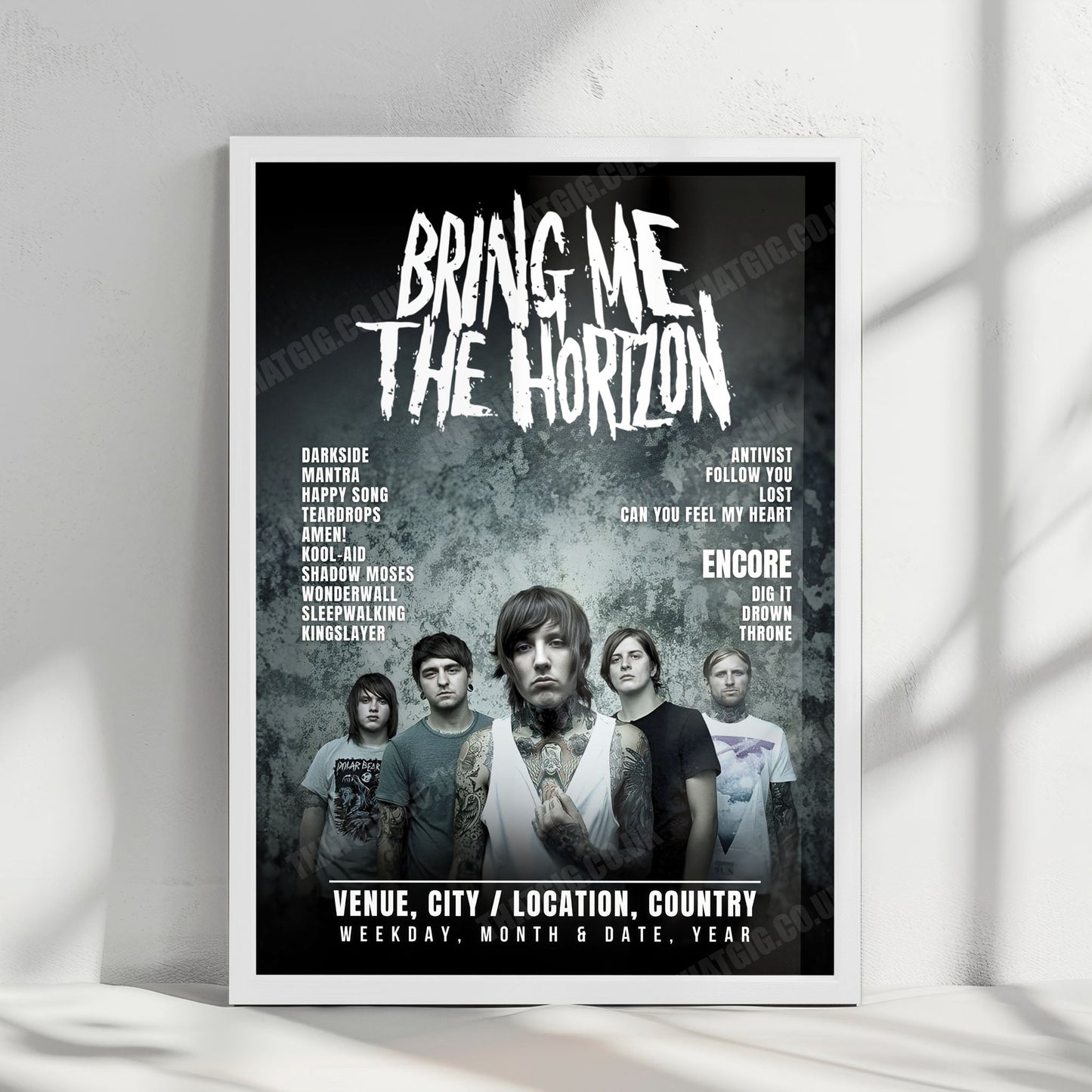 Bring Me the Horizon Setlist Poster - Mortgage Matchup Center, Phoenix - October 2nd, 2025