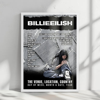 Billie Eilish Setlist Poster - Madison Square Garden, New York - October 16th, 2024