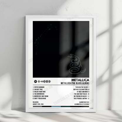 Metallica "Metallica" (The Black Album) Album Cover Poster - with Complete Tracklist