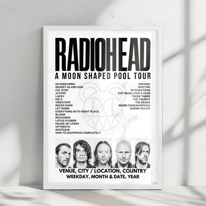 Radiohead Setlist Poster - Centre Bell, Montreal - July 16th, 2018