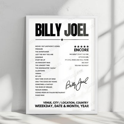 Billy Joel Setlist Poster - Huntington Bank Field - September 13th, 2024
