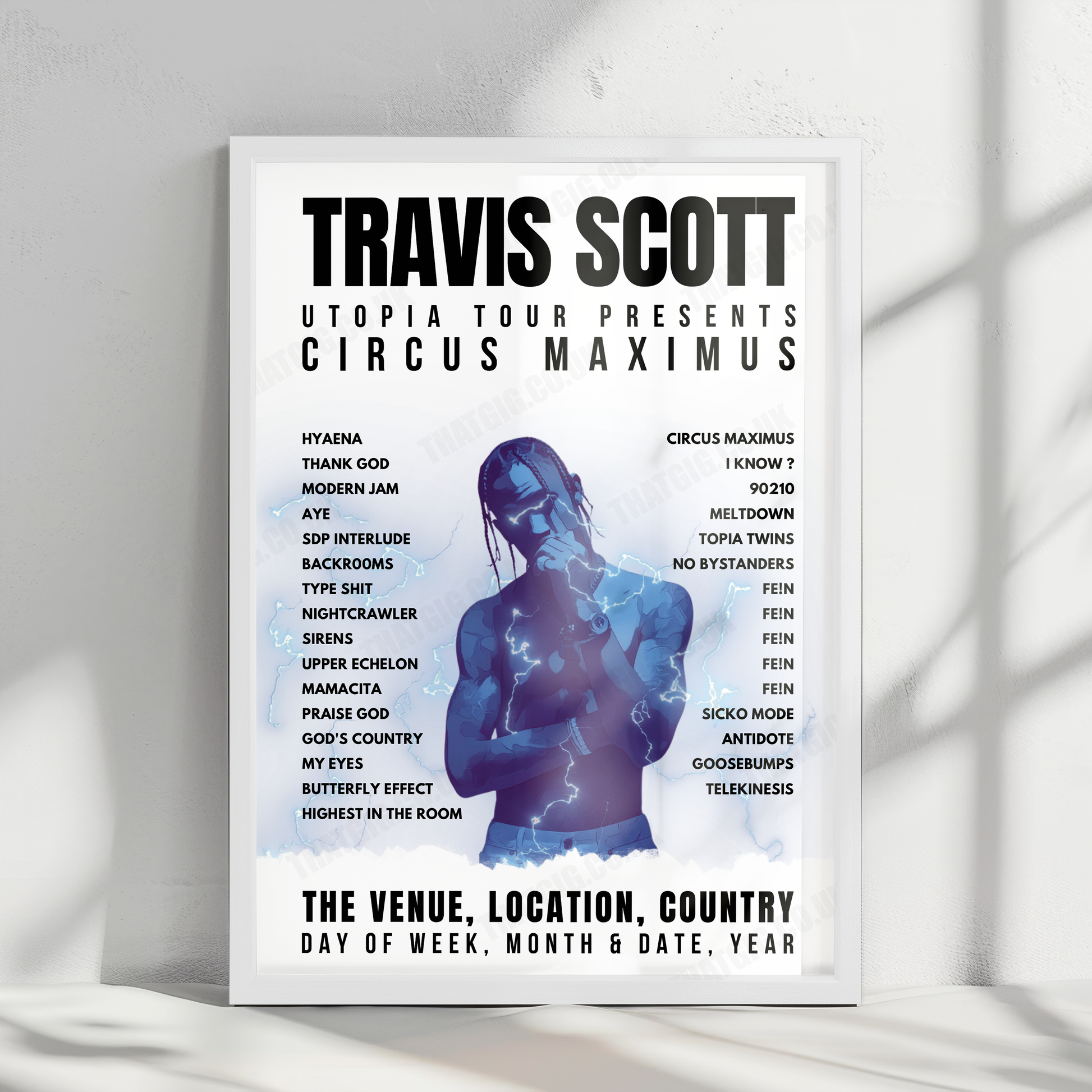 Travis Scott Setlist Poster - Rogers Arena, Vancouver - November 10th, 2023