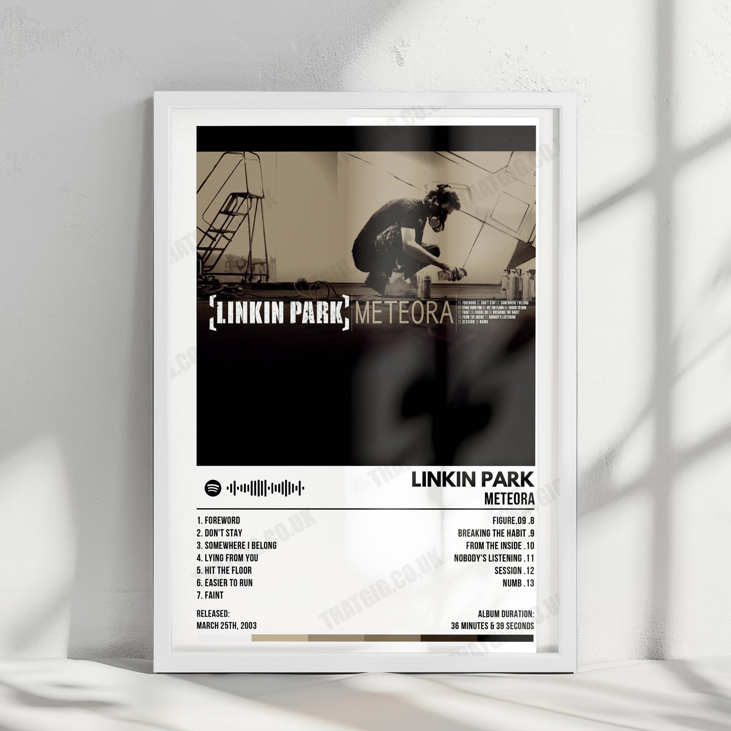 Linkin Park "Meteora" Album Cover Poster - with Complete Tracklist