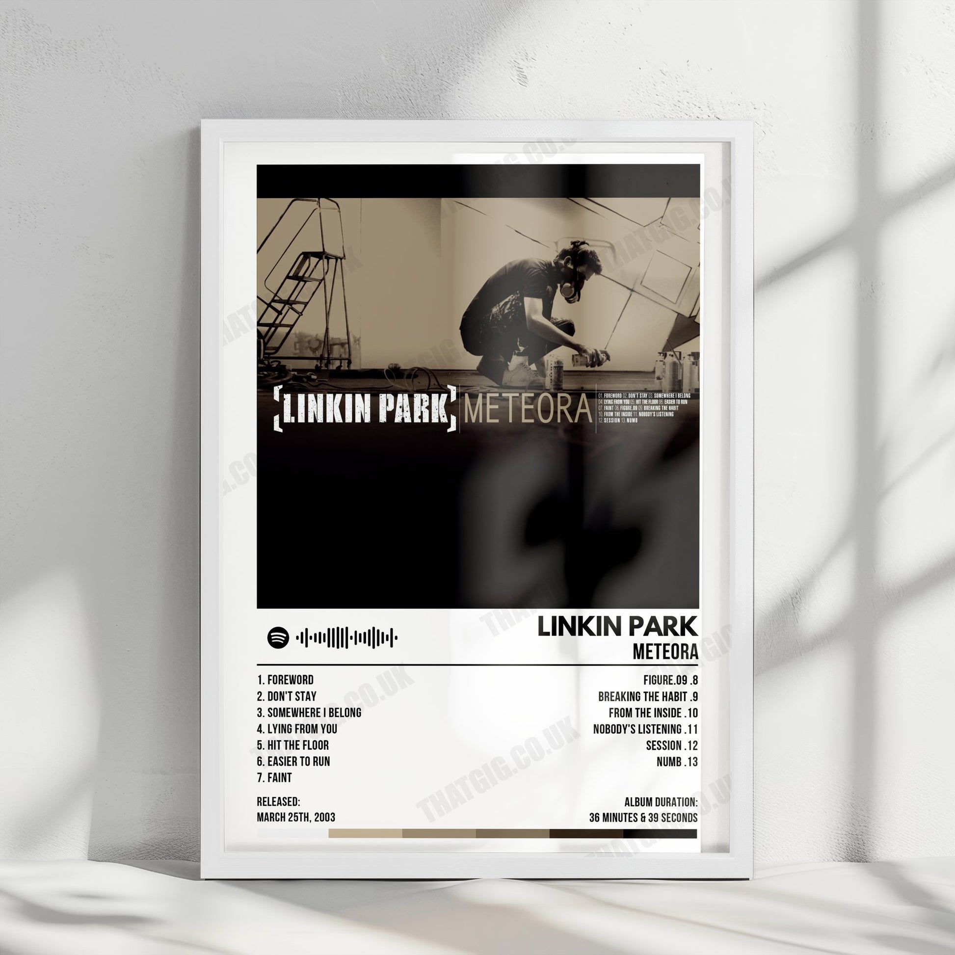 Linkin Park "Meteora" Album Cover Poster - with Complete Tracklist