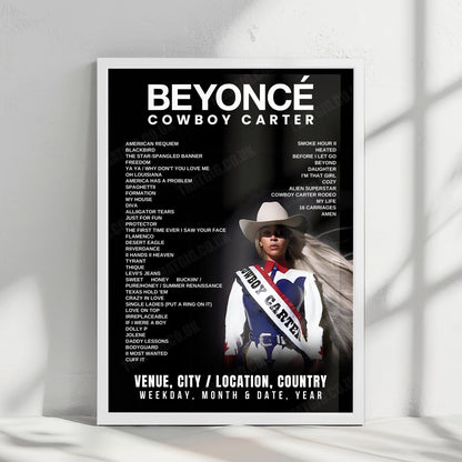 Beyoncé Setlist Poster - NRG Stadium, Houston - June 29th, 2025