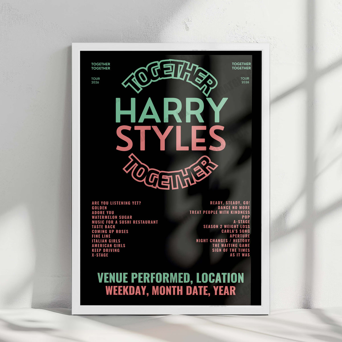 Harry Styles Setlist Poster - Johan Cruijff ArenA, Amsterdam - May 29th, 2026
