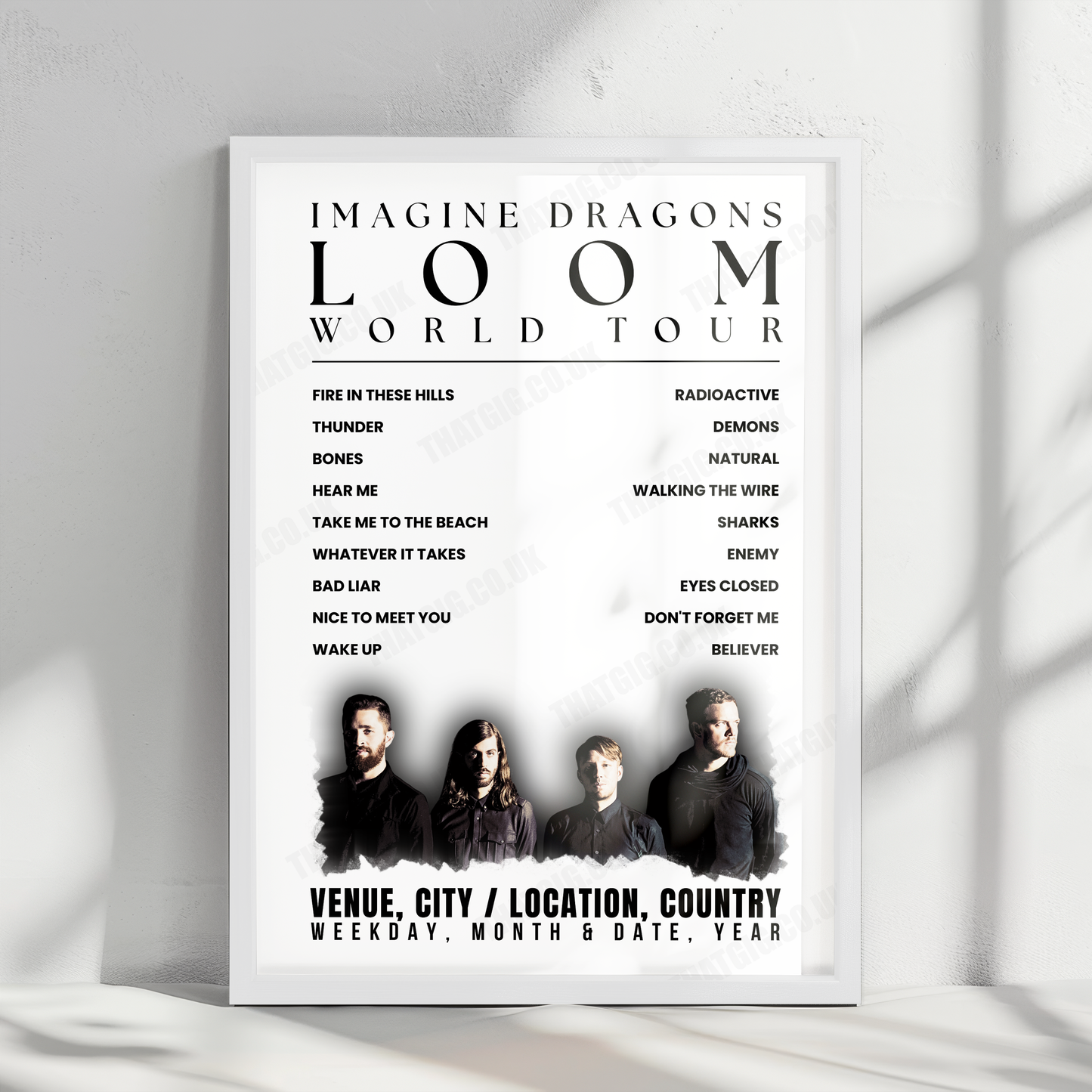 Imagine Dragons Setlist Poster - Utah First Credit Union Amphitheatre, West Valley City - October 11th, 2024