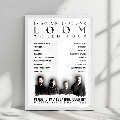 Imagine Dragons Setlist Poster - Utah First Credit Union Amphitheatre, West Valley City - October 11th, 2024