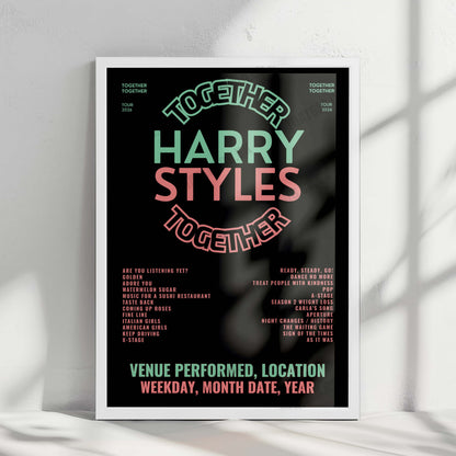 Harry Styles Setlist Poster - Wembley Stadium, London - July 3rd, 2026