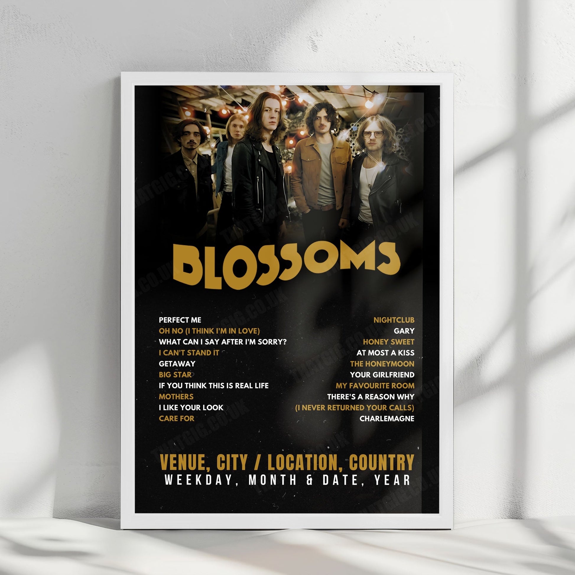 Blossoms Setlist Poster - St. Anne's Park, Dublin - May 30th, 2025