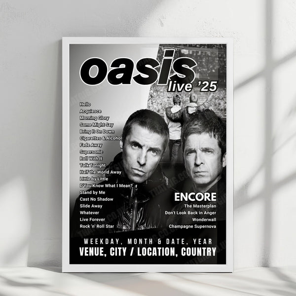 Oasis Setlist Poster - MetLife Stadium, East Rutherford - September 1st, 2025
