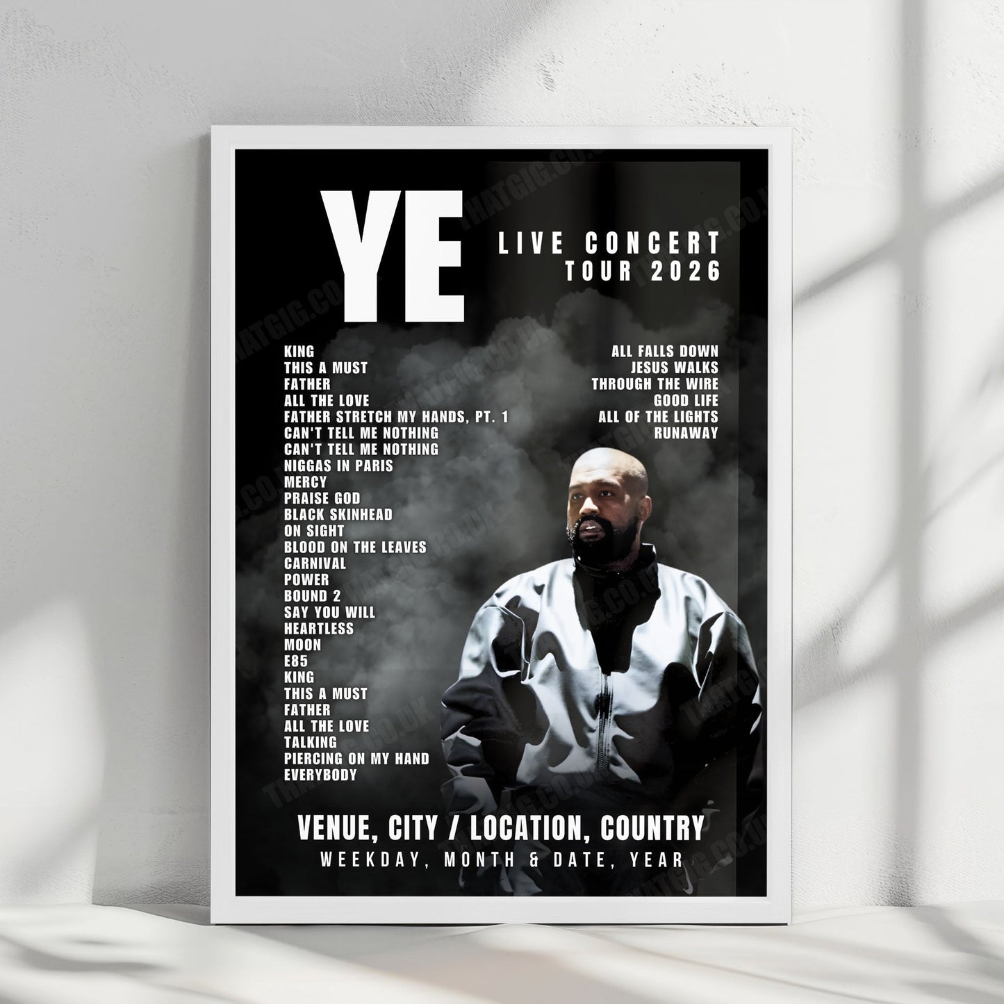 Ye Setlist Poster - Estádio Algarve, Almancil - August 7th, 2026