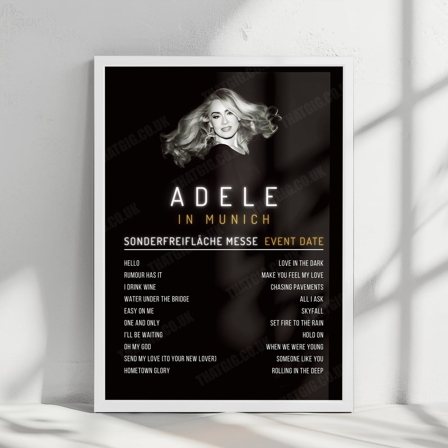 Adele Setlist Poster - Sonderfreifläche Messe, Munich - August 2nd, 2024