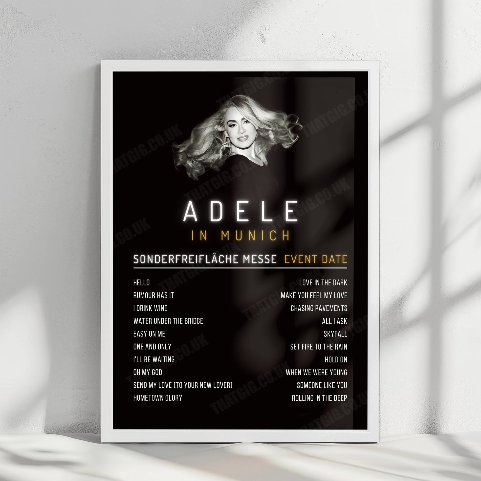 Adele Setlist Poster - Sonderfreifläche Messe, Munich - August 2nd, 2024