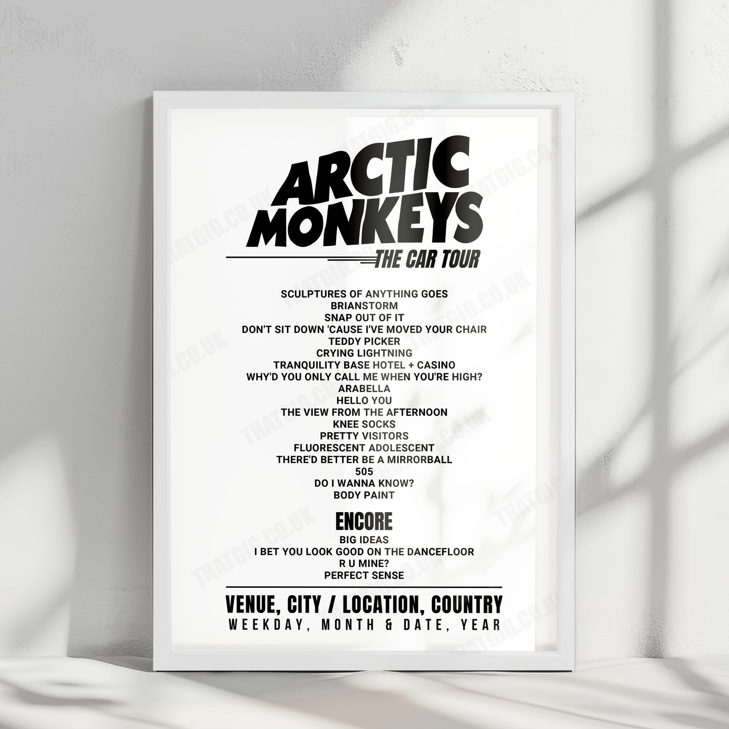 Arctic Monkeys Setlist Poster - Pedreira Paulo Leminski, Curitiba - November 8th, 2022