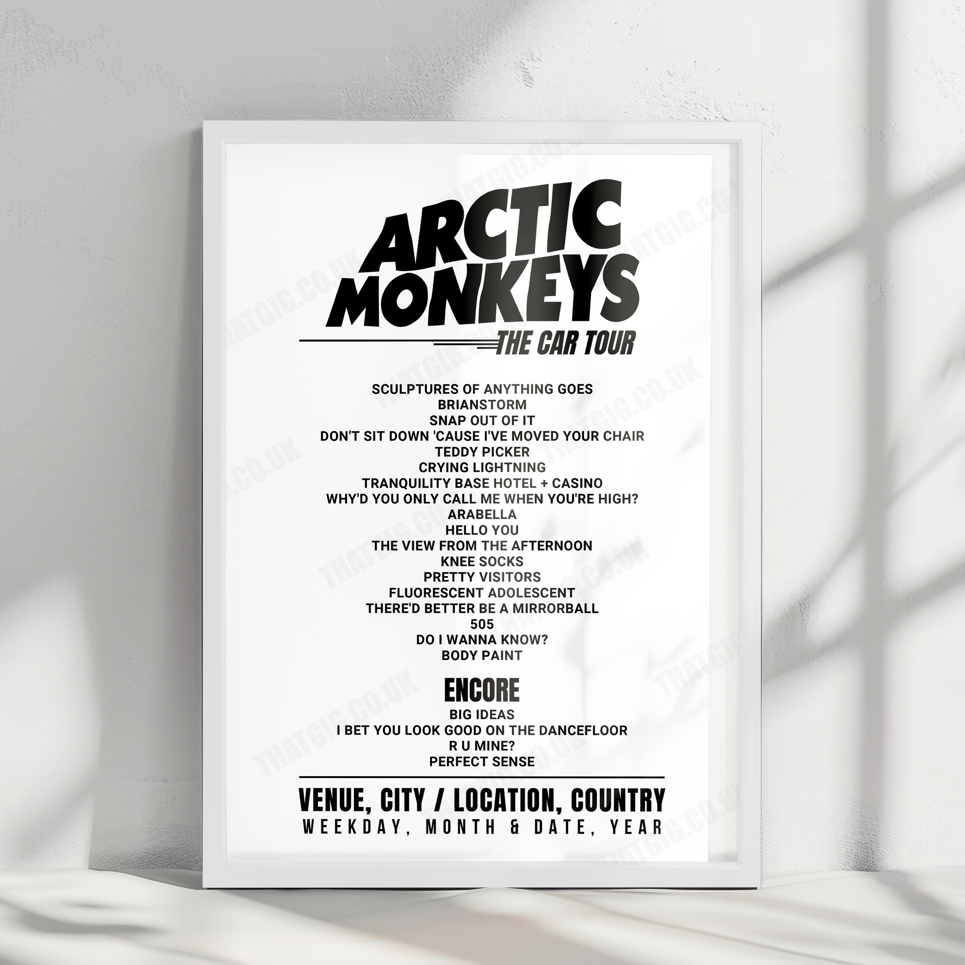Arctic Monkeys Setlist Poster - Pedreira Paulo Leminski, Curitiba - November 8th, 2022