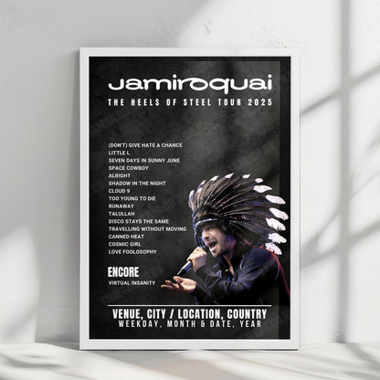 Jamiroquai Setlist Poster - ING Arena, Laken / Laeken - November 29th, 2025