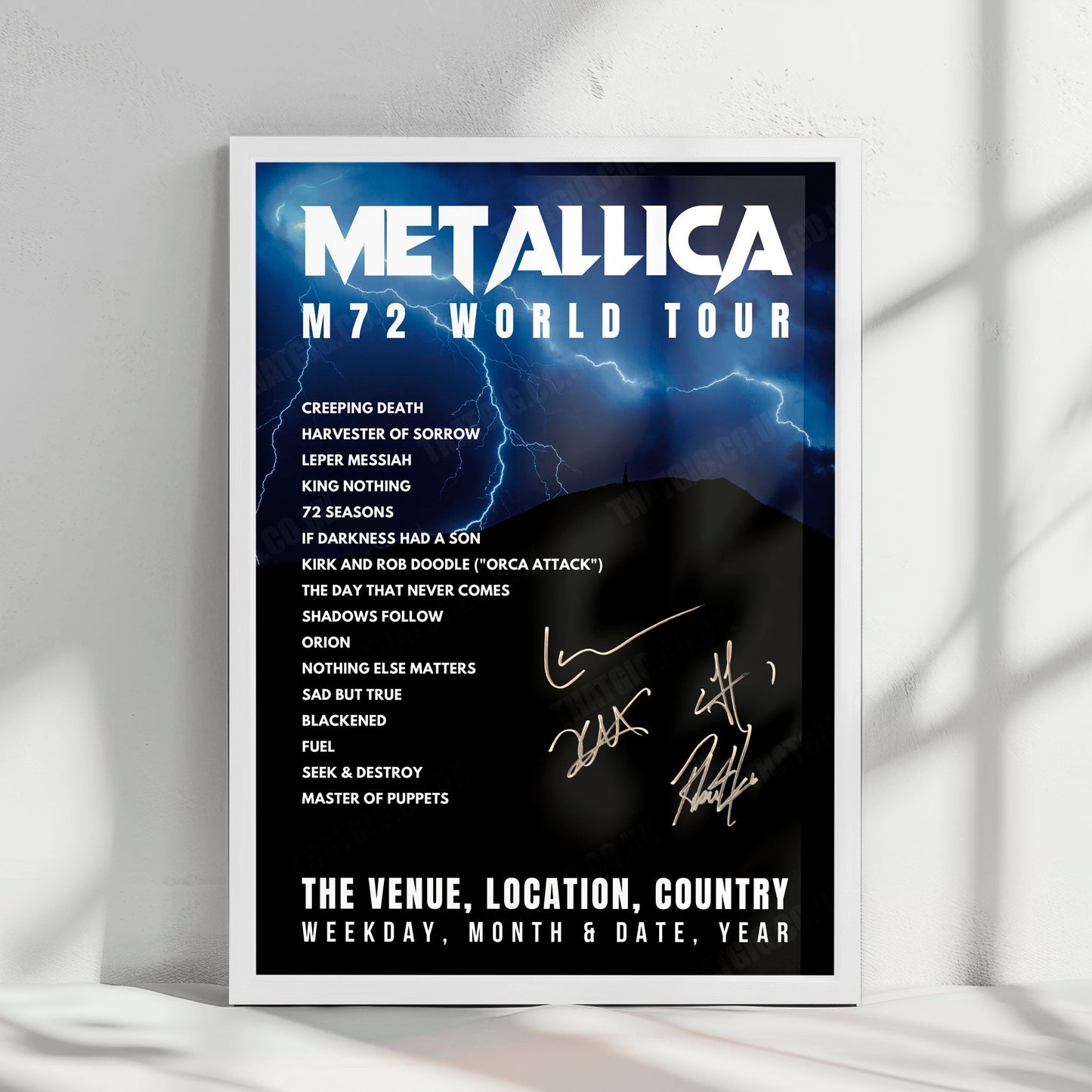 Metallica Setlist Poster - Accor Stadium, Sydney - November 15th, 2025