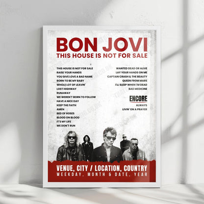 Bon Jovi Setlist Poster - Wembley Stadium, London - June 21st, 2019