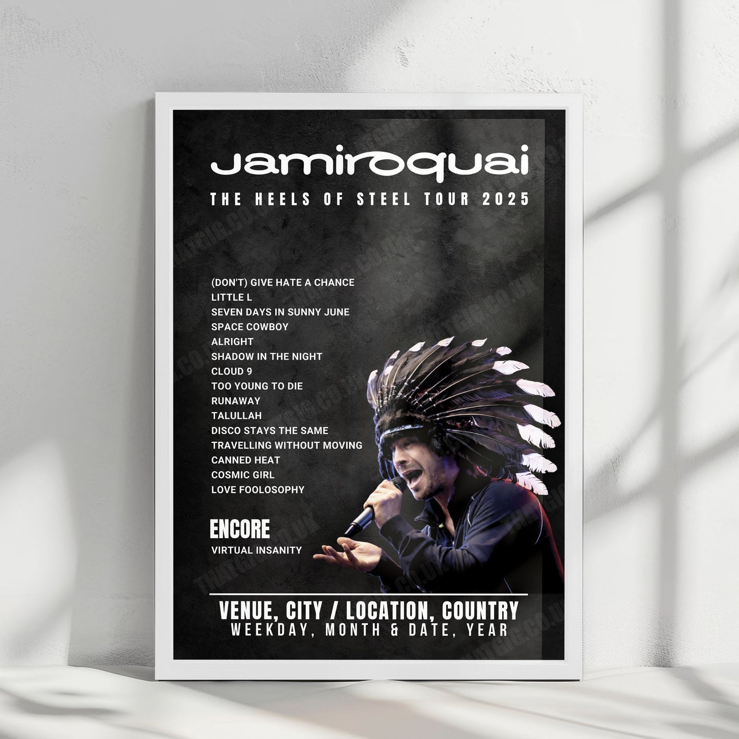 Jamiroquai Setlist Poster - Ziggo Dome, Amsterdam - November 25th, 2025