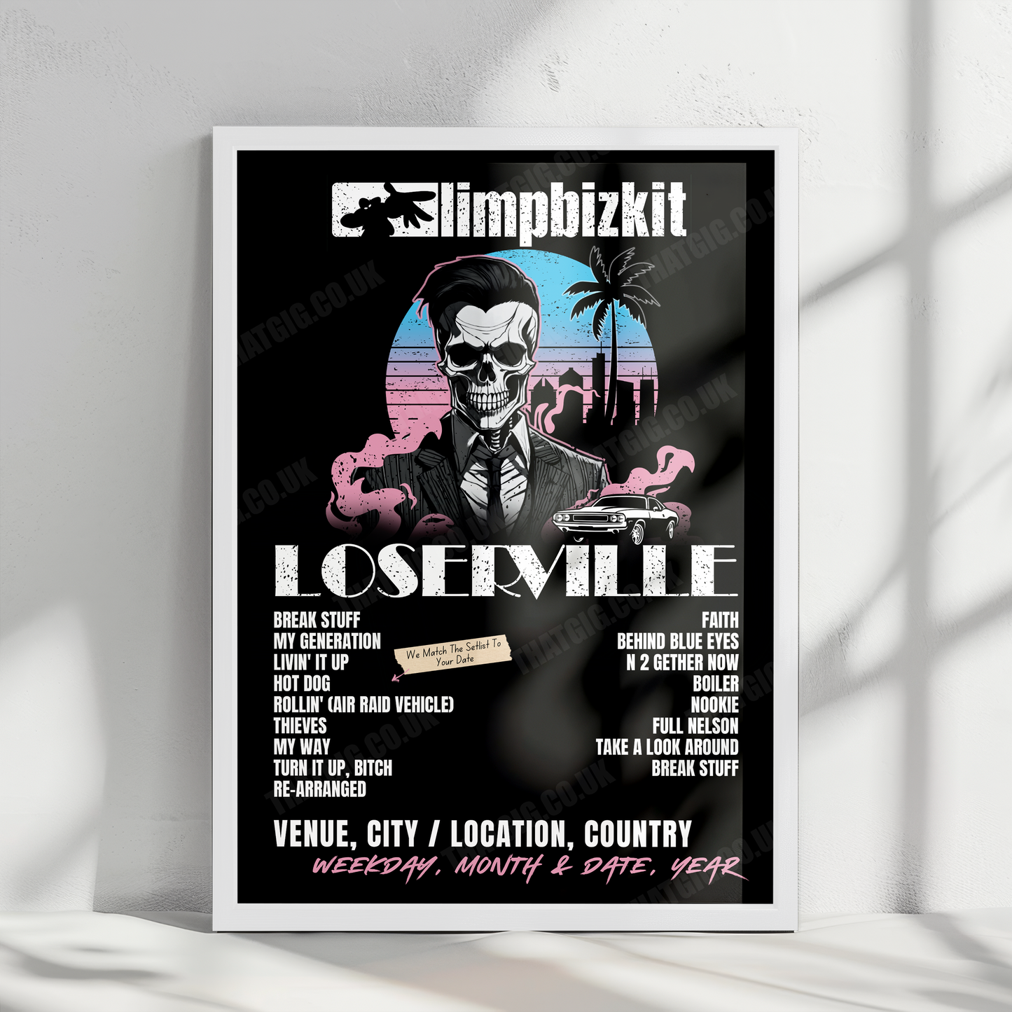 Limp Bizkit Setlist Poster - Utah First Credit Union Amphitheatre, West Valley City, UT, USA - August 18th, 2024