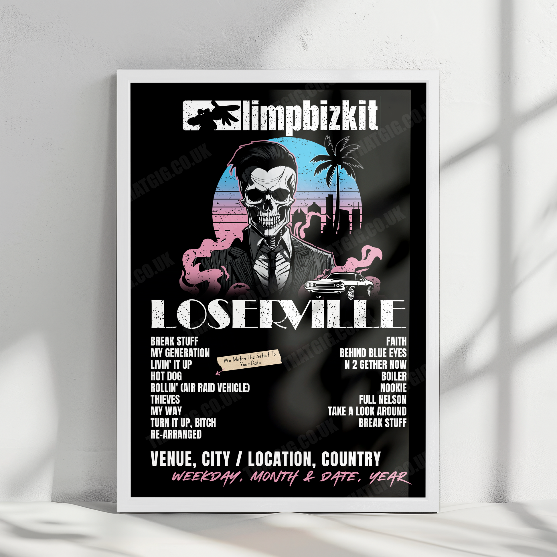 Limp Bizkit Setlist Poster - Utah First Credit Union Amphitheatre, West Valley City, UT, USA - August 18th, 2024