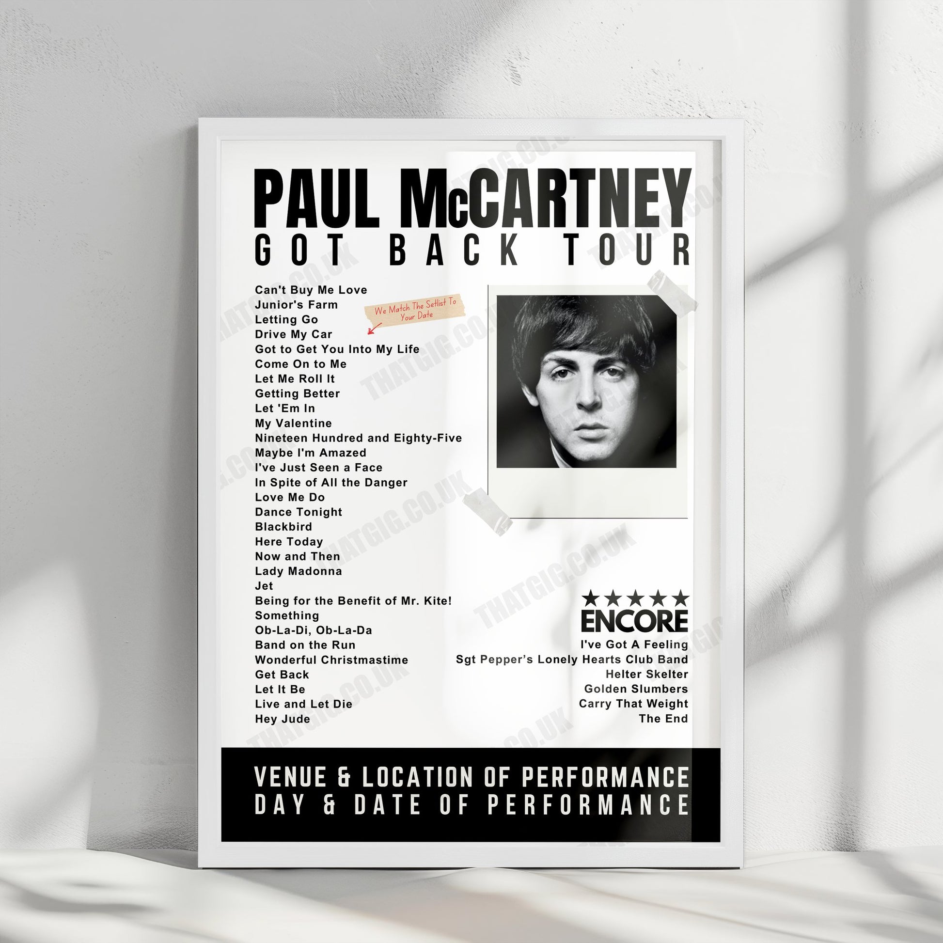 Paul McCartney Setlist Poster - WiZink Center, Madrid - December 10th, 2024