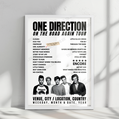One Direction Setlist Poster - Barclaycard Arena, Birmingham, England - October 11th, 2015