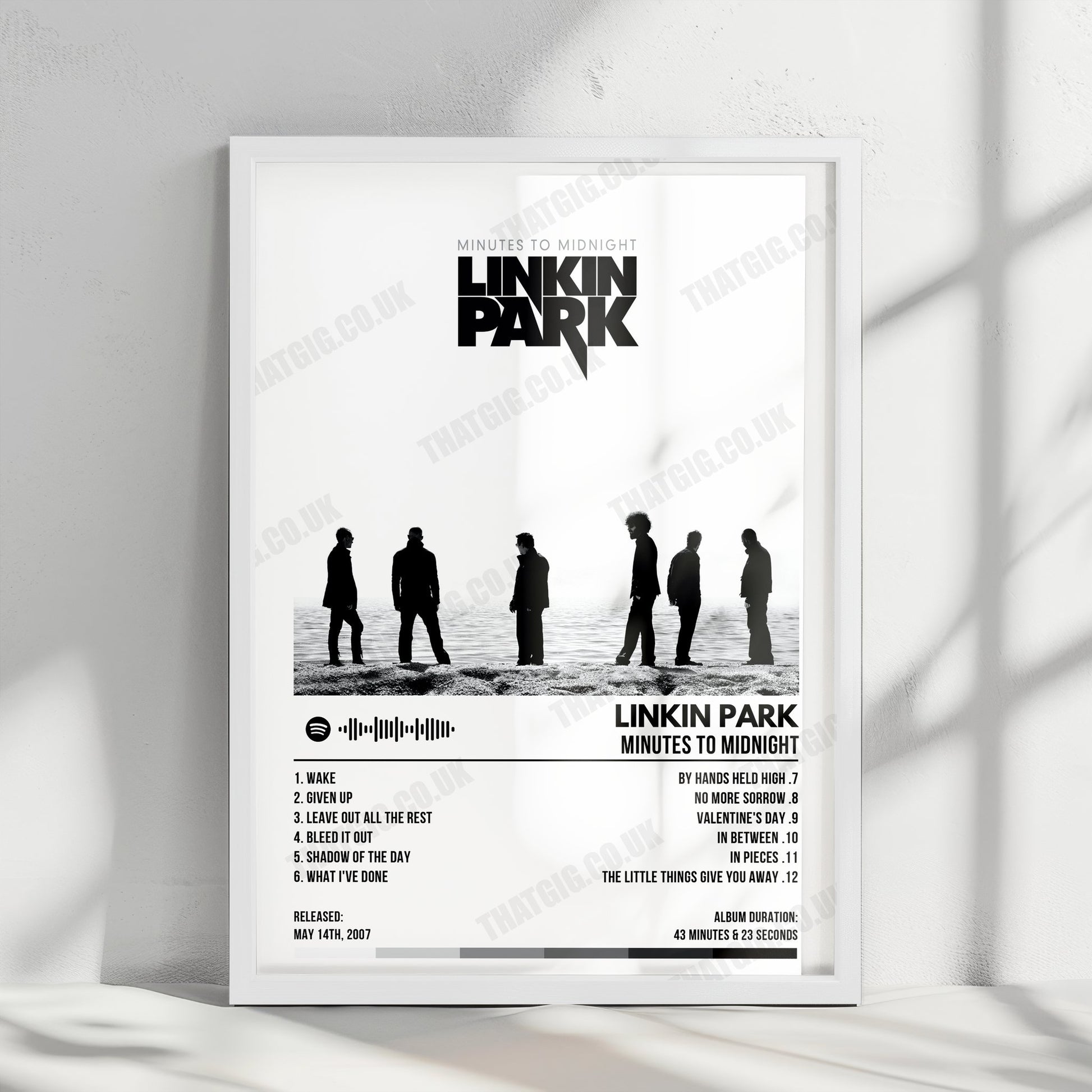 Linkin Park "Minutes to Midnight" Album Cover Poster - with Complete Tracklist