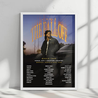 J. Cole Setlist Poster - FNB Stadium, Johannesburg - December 12th, 2026