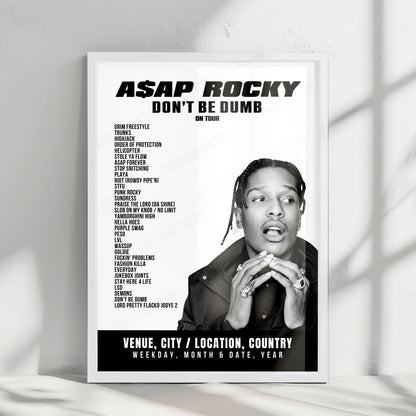 A$AP Rocky Setlist Poster - OAKA Sports Hall, Athens - October 11th, 2026