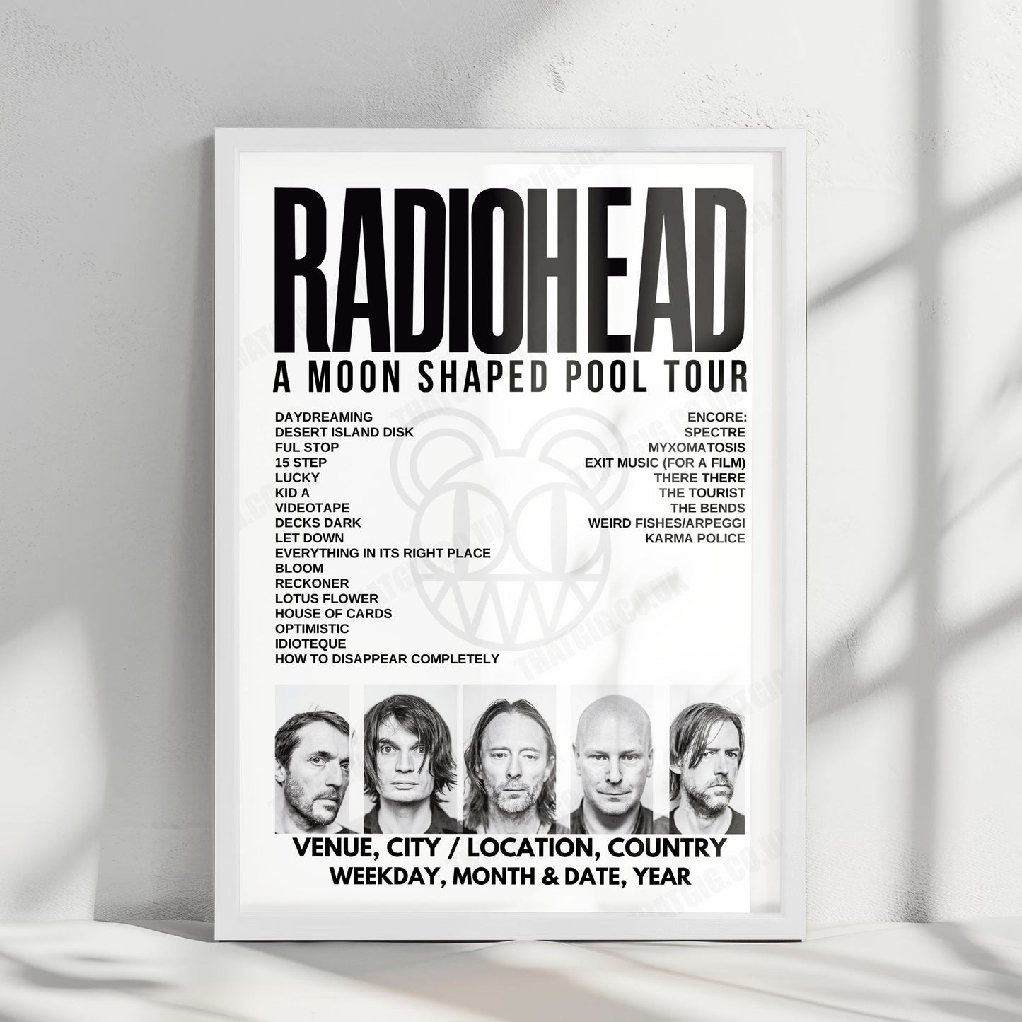 Radiohead Setlist Poster - PPG Paints Arena, Pittsburgh - July 26th, 2018