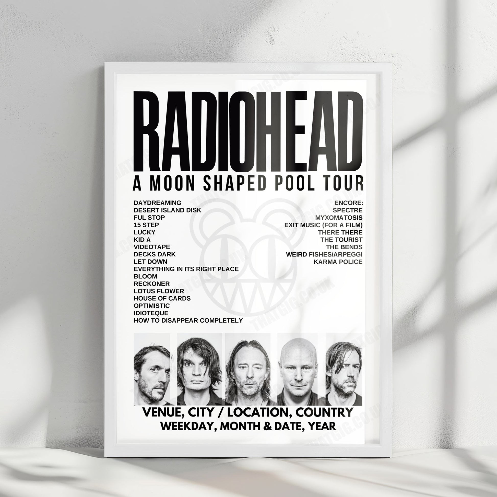 Radiohead Setlist Poster - PPG Paints Arena, Pittsburgh - July 26th, 2018