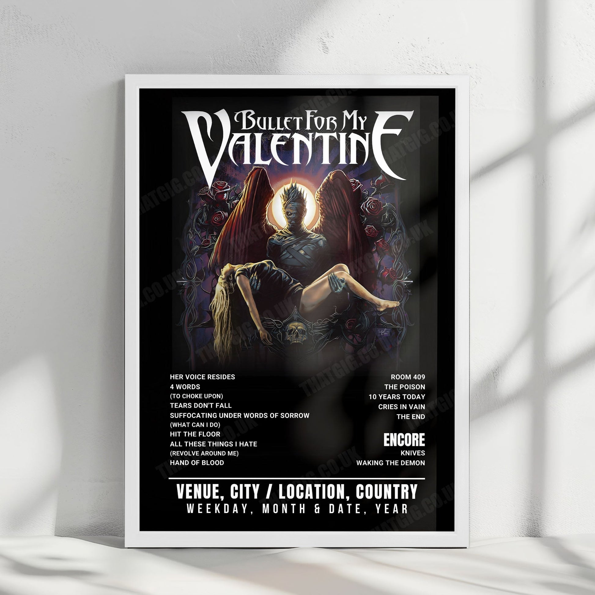 Bullet for My Valentine Setlist Poster - Artukaisten kenttä, Turku - June 13th, 2025