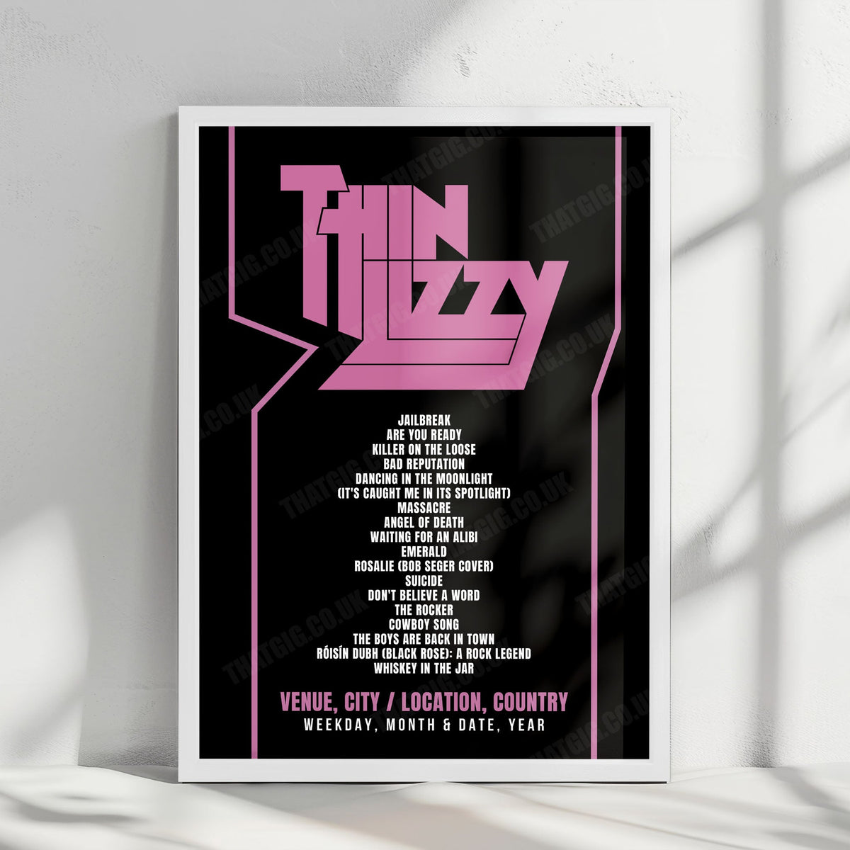 Thin Lizzy Setlist Poster - Principal Club Theatre, Thessaloniki - November 10th, 2012