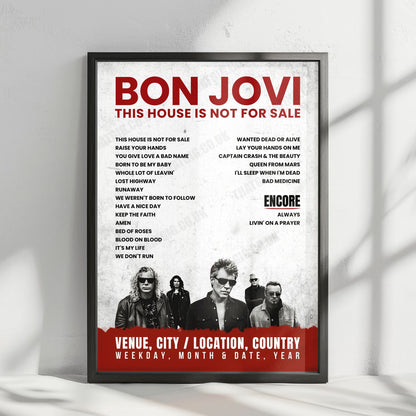 Bon Jovi Setlist Poster - Pedreira Paulo Leminski, Curitiba - September 27th, 2019