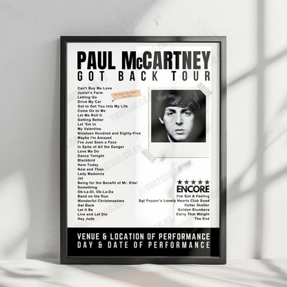 Paul McCartney Setlist Poster - Estadio River Plate, Buenos Aires - October 5th, 2024