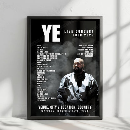 Ye Setlist Poster - Gelredome, Arnhem - June 8th, 2026
