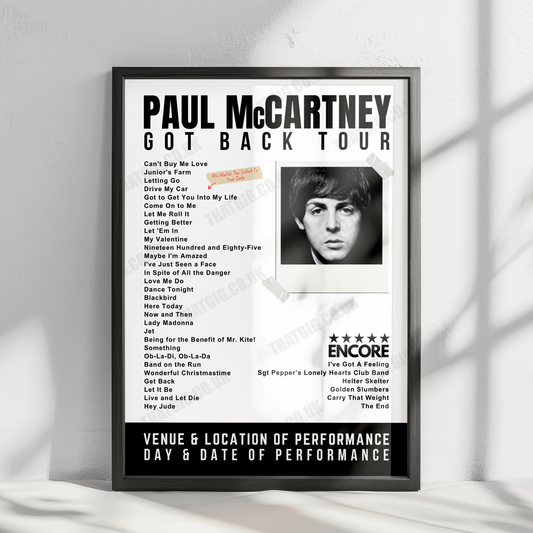 Paul McCartney Setlist Poster - Fenway Park, Boston - June 8th, 2022