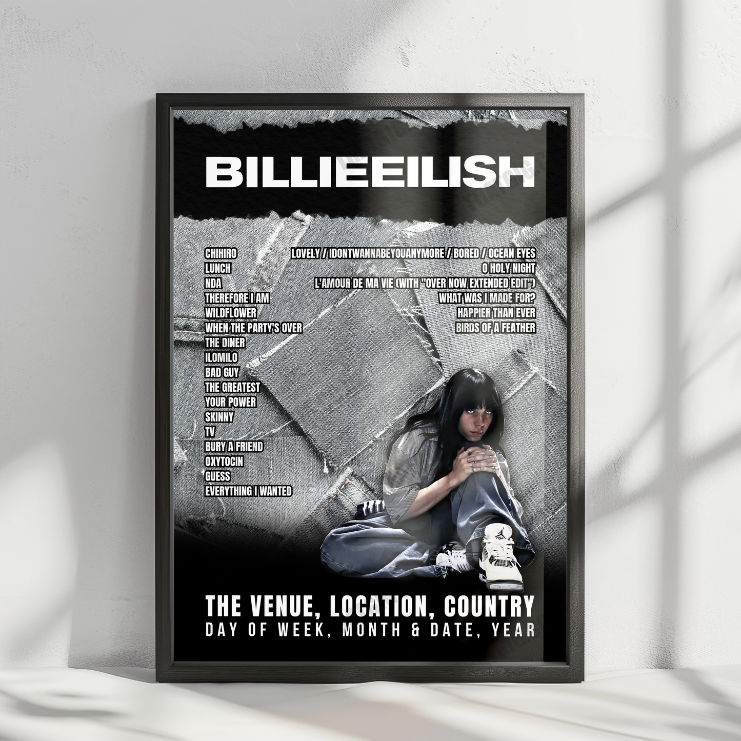 Billie Eilish Setlist Poster - Brisbane Entertainment Centre, Brisbane - February 18th, 2025