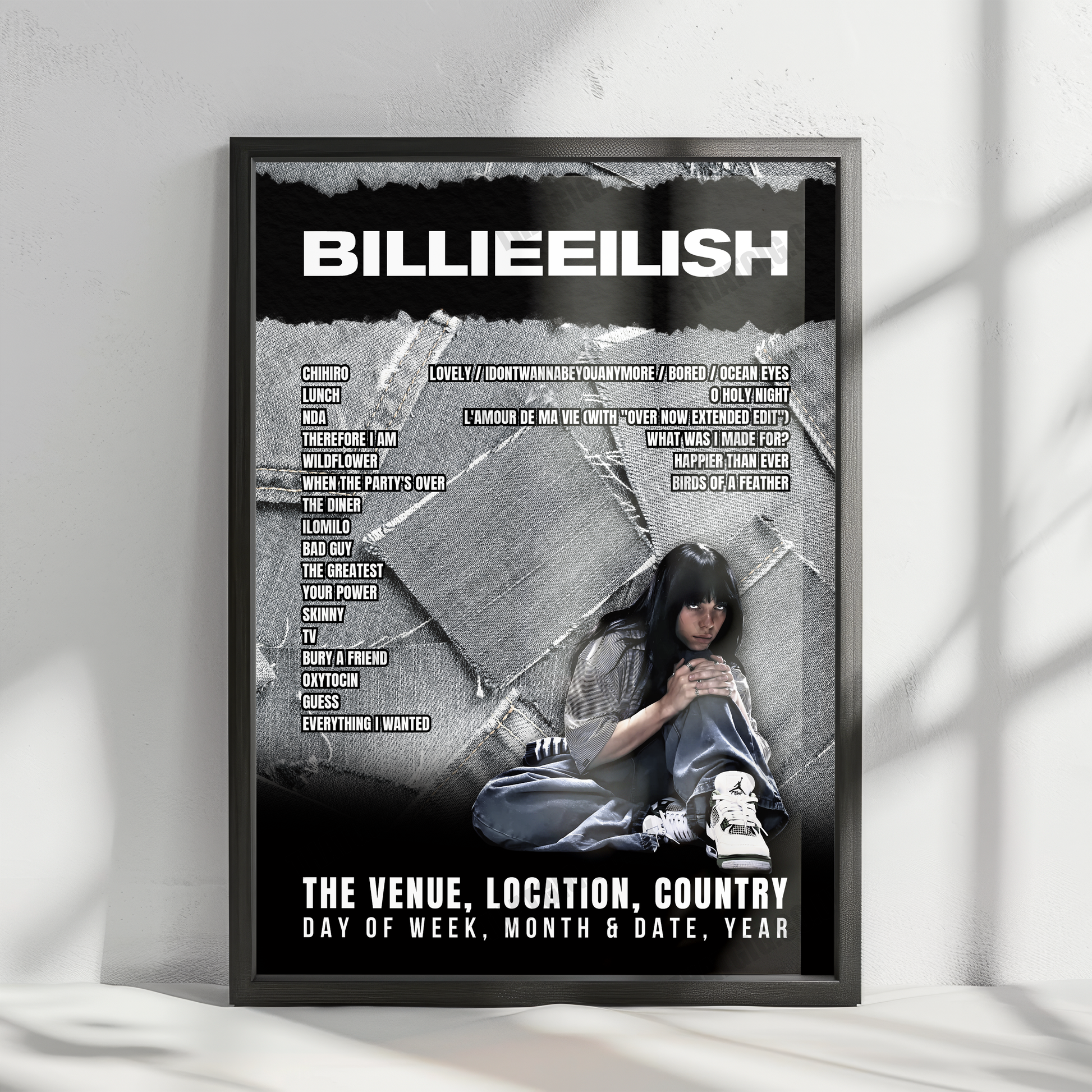 Billie Eilish Setlist Poster - Brisbane Entertainment Centre, Brisbane - February 18th, 2025