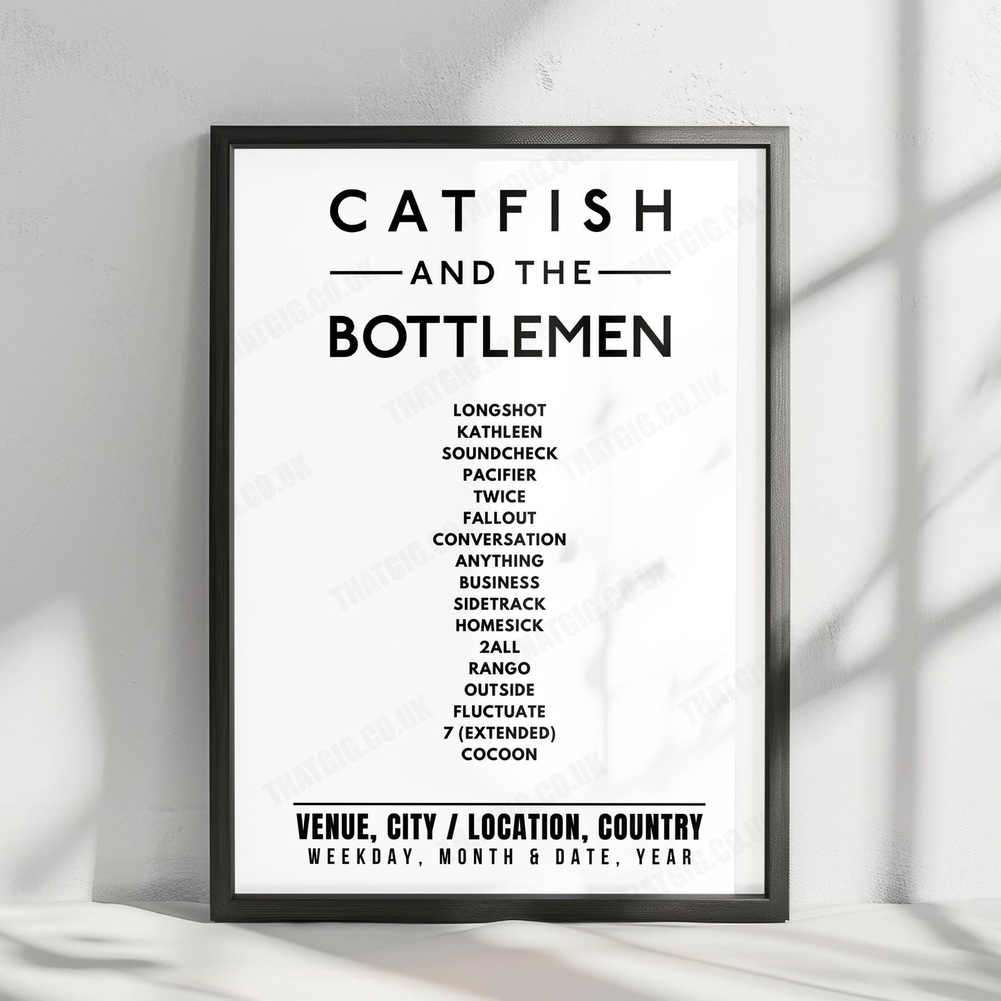 Catfish and the Bottlemen Setlist Poster - Sefton Park, Liverpool - July 11th, 2024