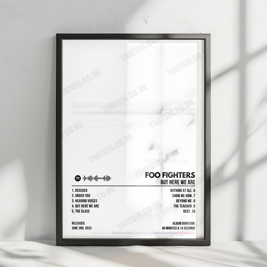 Foo Fighters "But Here We Are" Album Cover Poster - with Complete Tracklist