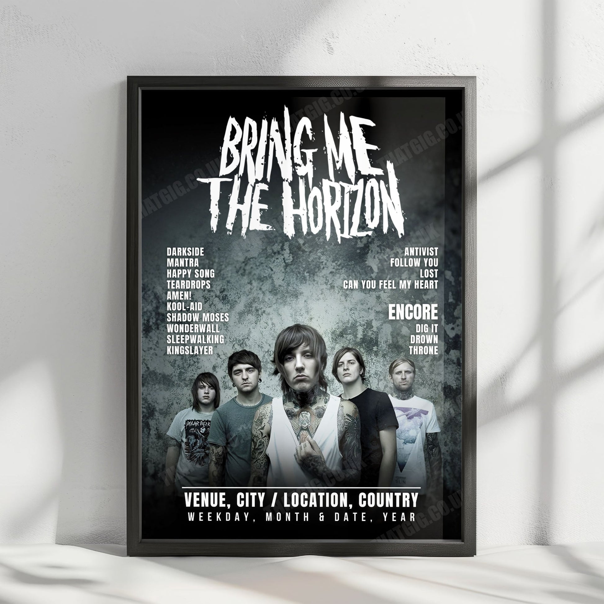 Bring Me the Horizon Setlist Poster - Ball Arena, Denver - September 29th, 2025