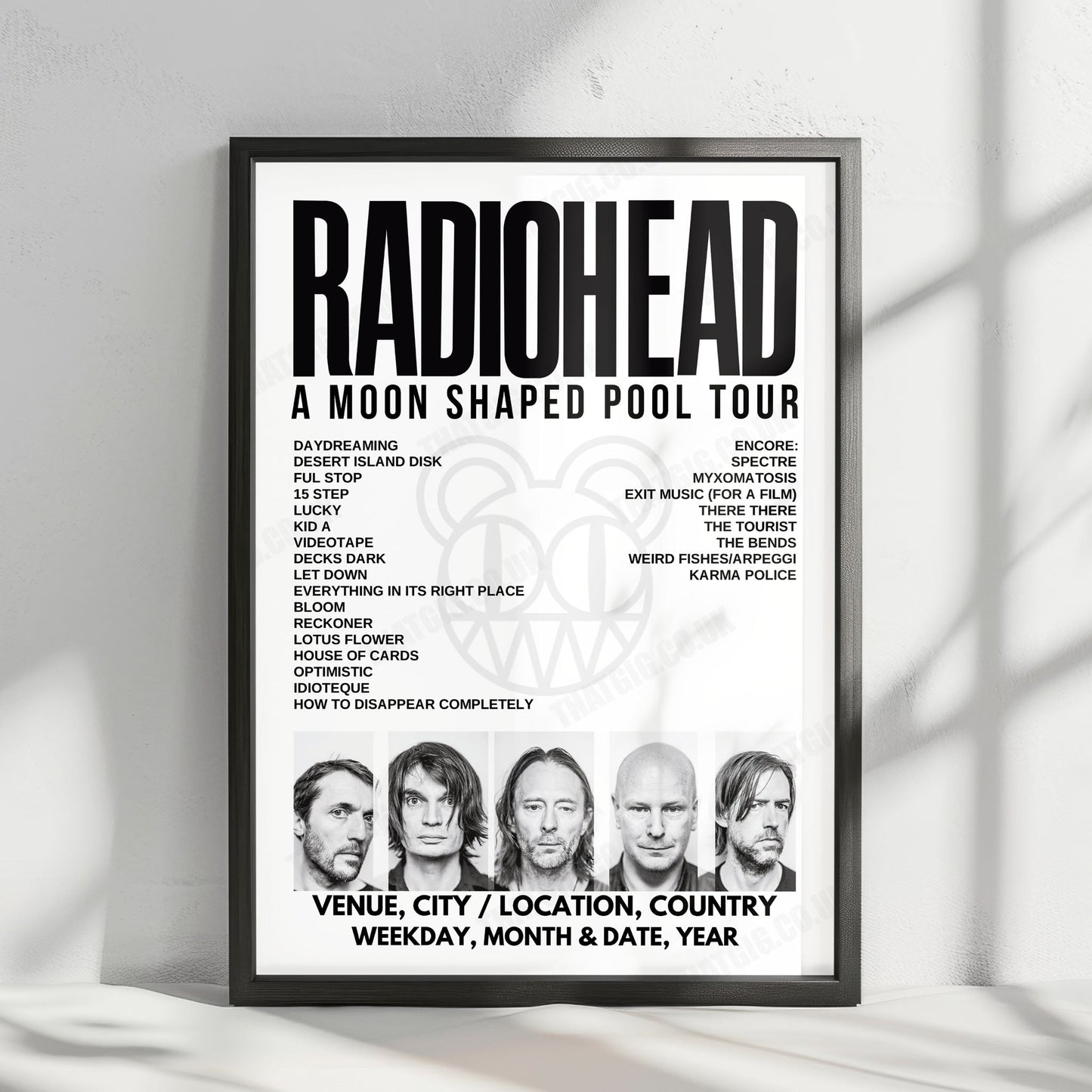 Radiohead Setlist Poster - Taiyou no Hiroba, Osaka - August 20th, 2016