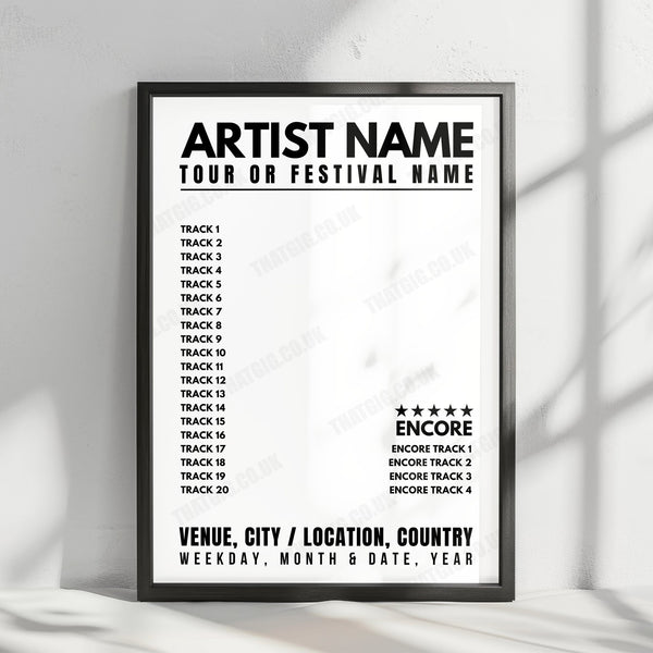 Thumbnail Setlist Request Any Gig Setlist | Get your favourite setlist on your wall ...
