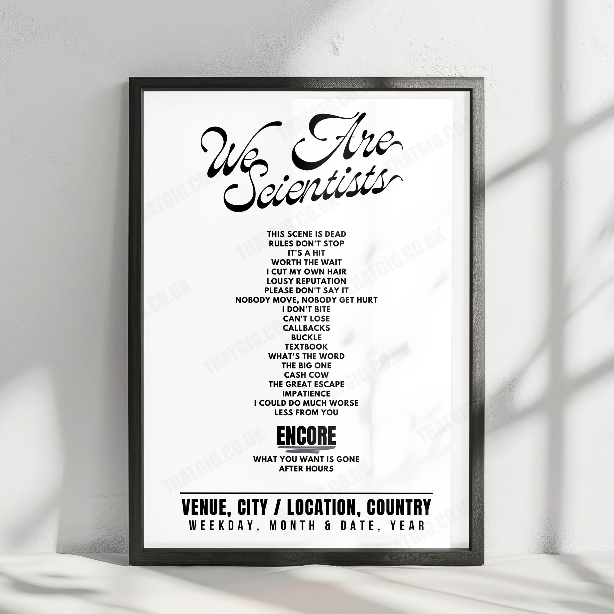 We Are Scientists Setlist Poster - O2 Institute2 | Jun 1st, 2025 – That Gig
